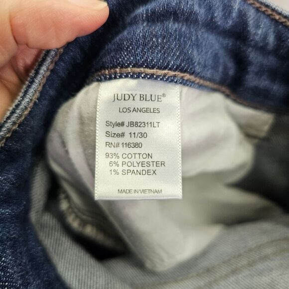 Judy Blue High Waist Button Fly Skinny Bleach Splash Jeans Size 11/30 - Picture 8 of 11